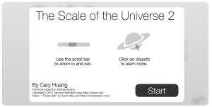 screenshot from the Scale of the Universe website